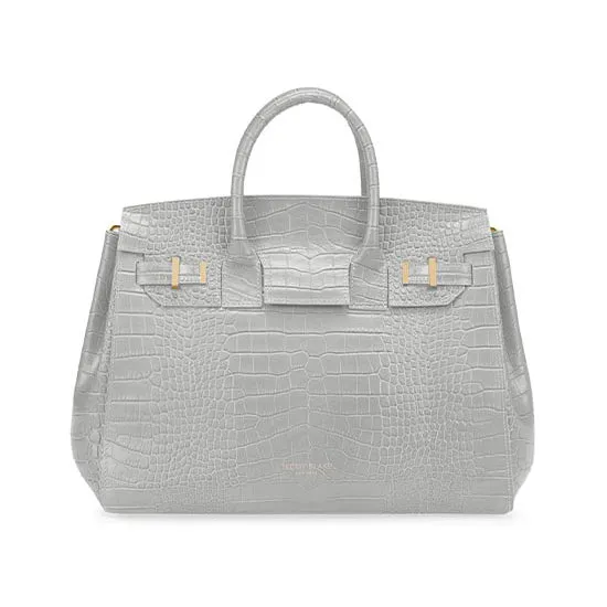 Gigi Croco  13" - Light Grey handle bags on sale