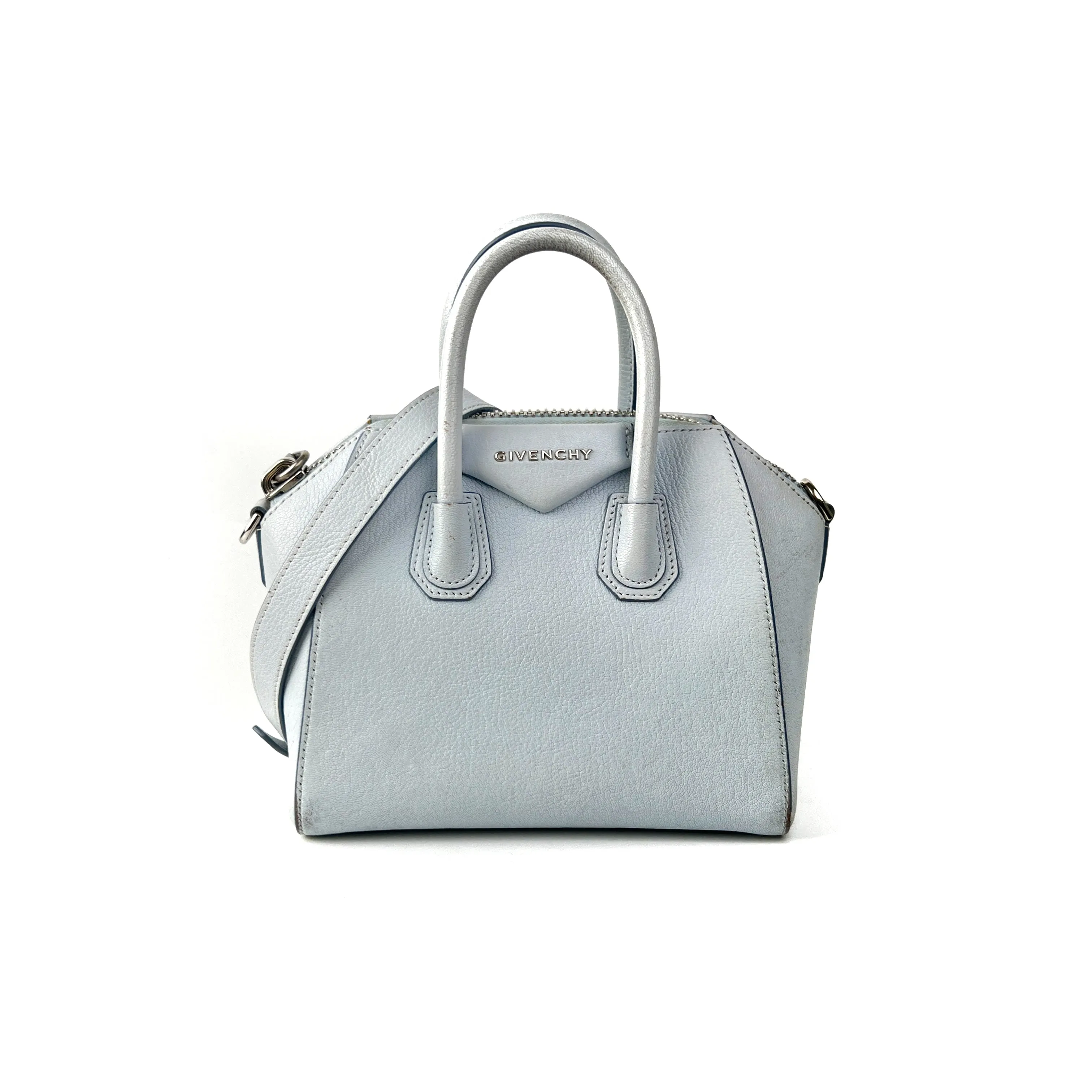 Givenchy Mini Antigona Light Blue Top Handle Bags Cheap
