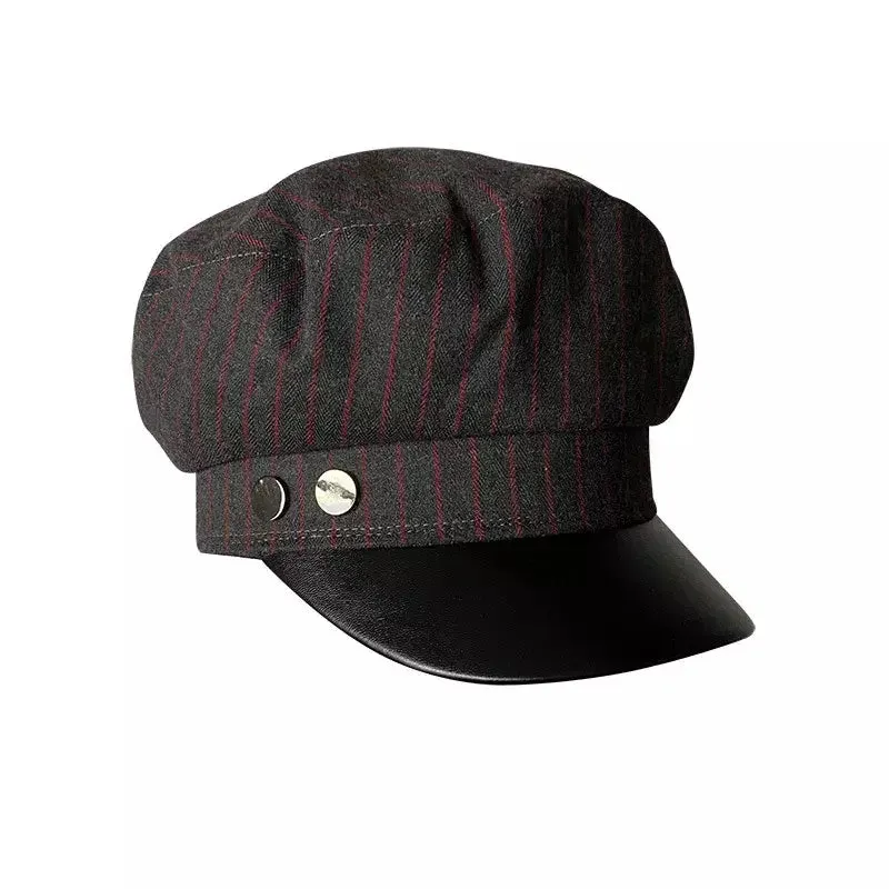 Glencoe Striped Leather Sailor Cap