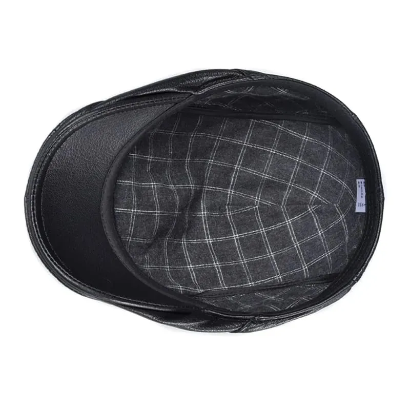 GLTR Genuine Leather Flat Cap