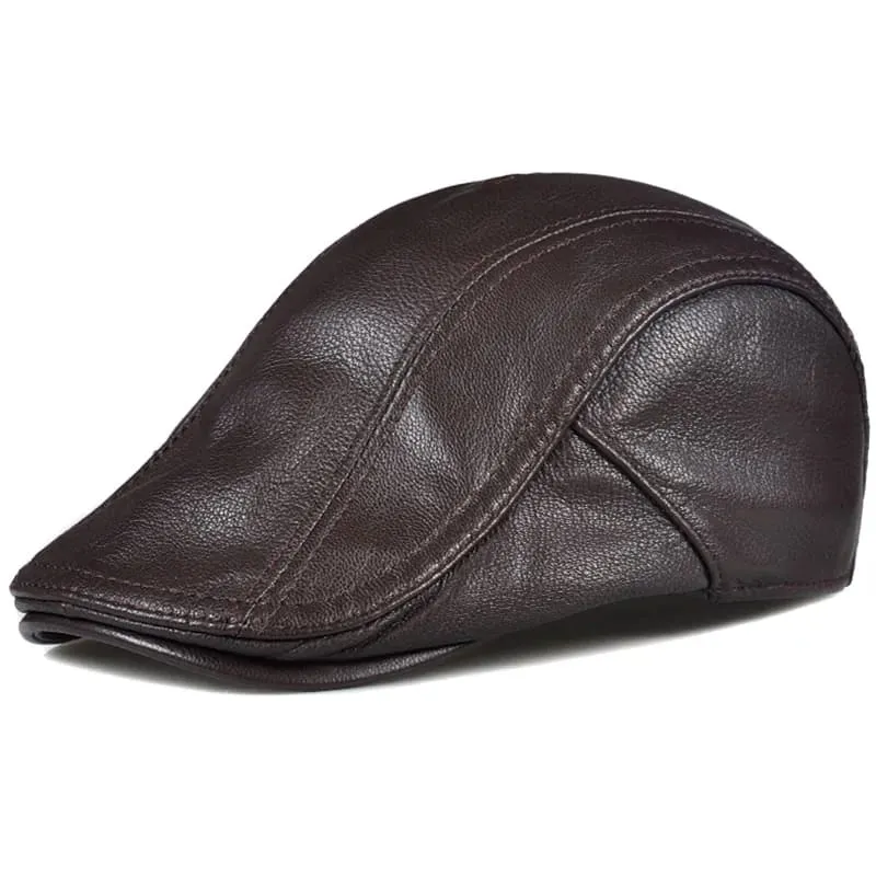 GLTR Genuine Leather Flat Cap