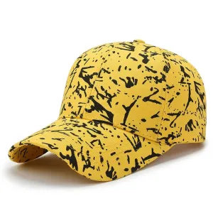GLTR Splatter Baseball Cap stylish boater hat with ribbon on model