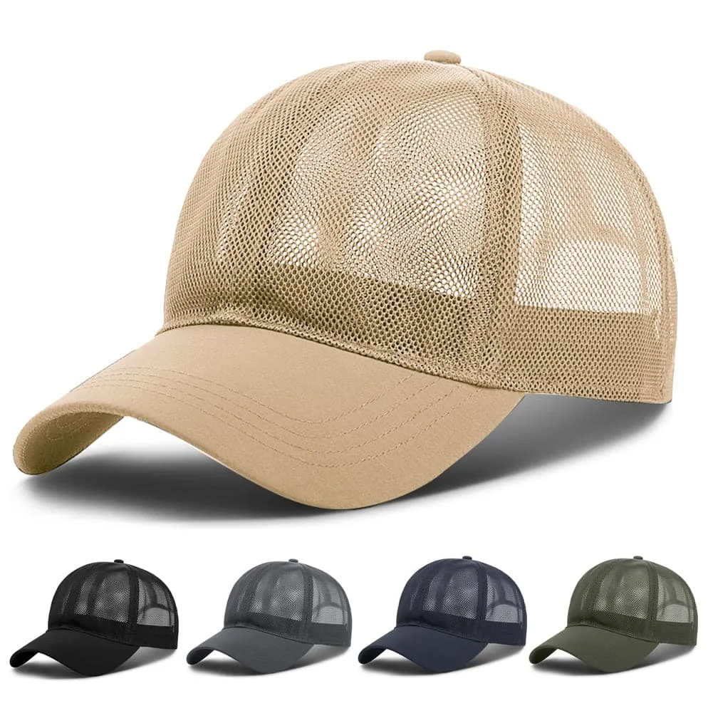 GLTR Summer Mesh Baseball Cap stylish boater hat with ribbon on model