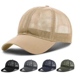 GLTR Summer Mesh Baseball Cap stylish boater hat with ribbon on model