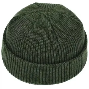 GLTR Vintage Short Docker Beanie stylish boater hat with ribbon on model