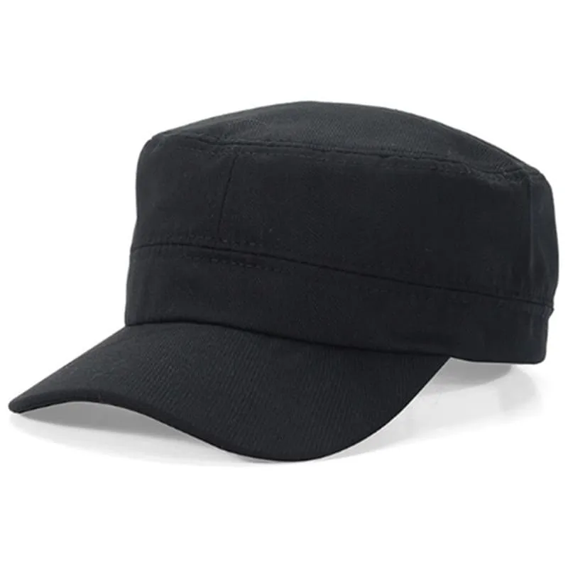 GoldEagle Classic Plain Army Cap stylish boater hat with ribbon on model