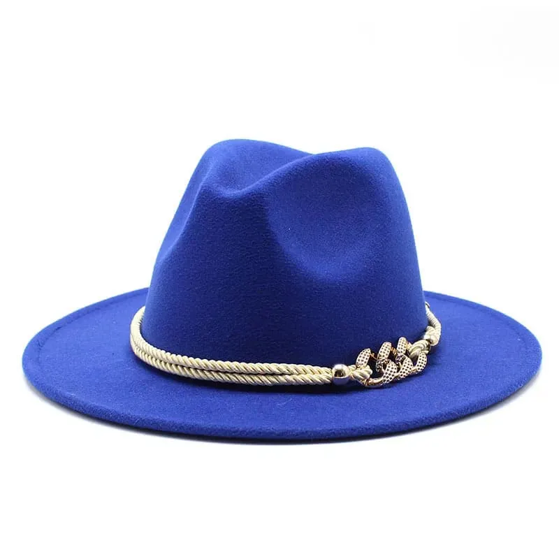Golden Cord Felt Fedora Hat
