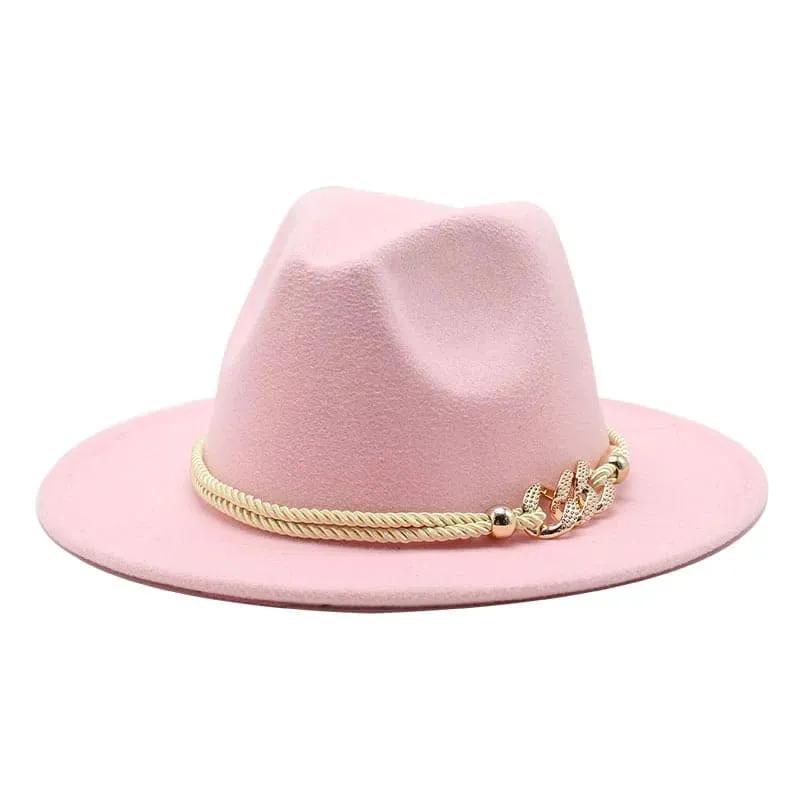 Golden Cord Felt Fedora Hat