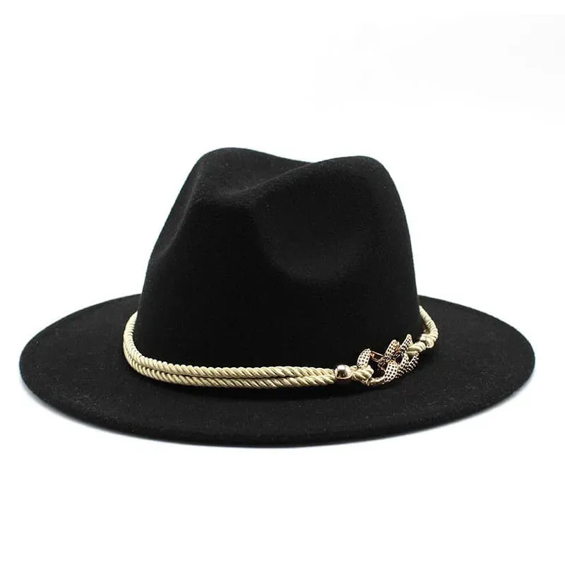 Golden Cord Felt Fedora Hat