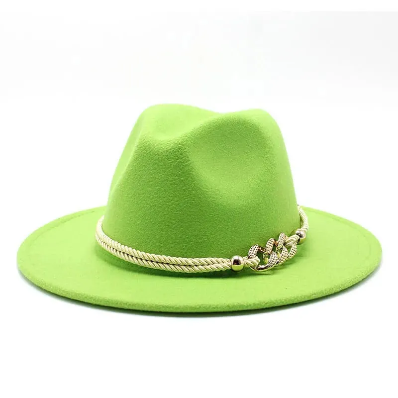 Golden Cord Felt Fedora Hat