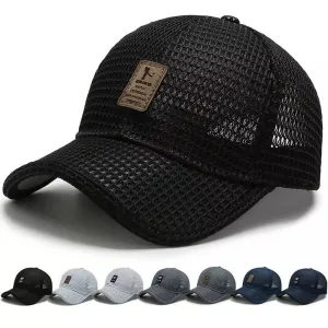 Golf Masters Mesh Baseball Cap stylish boater hat with ribbon on model