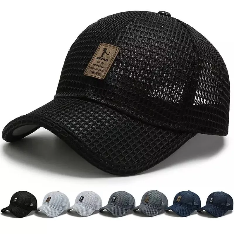Golf Masters Mesh Baseball Cap stylish boater hat with ribbon on model