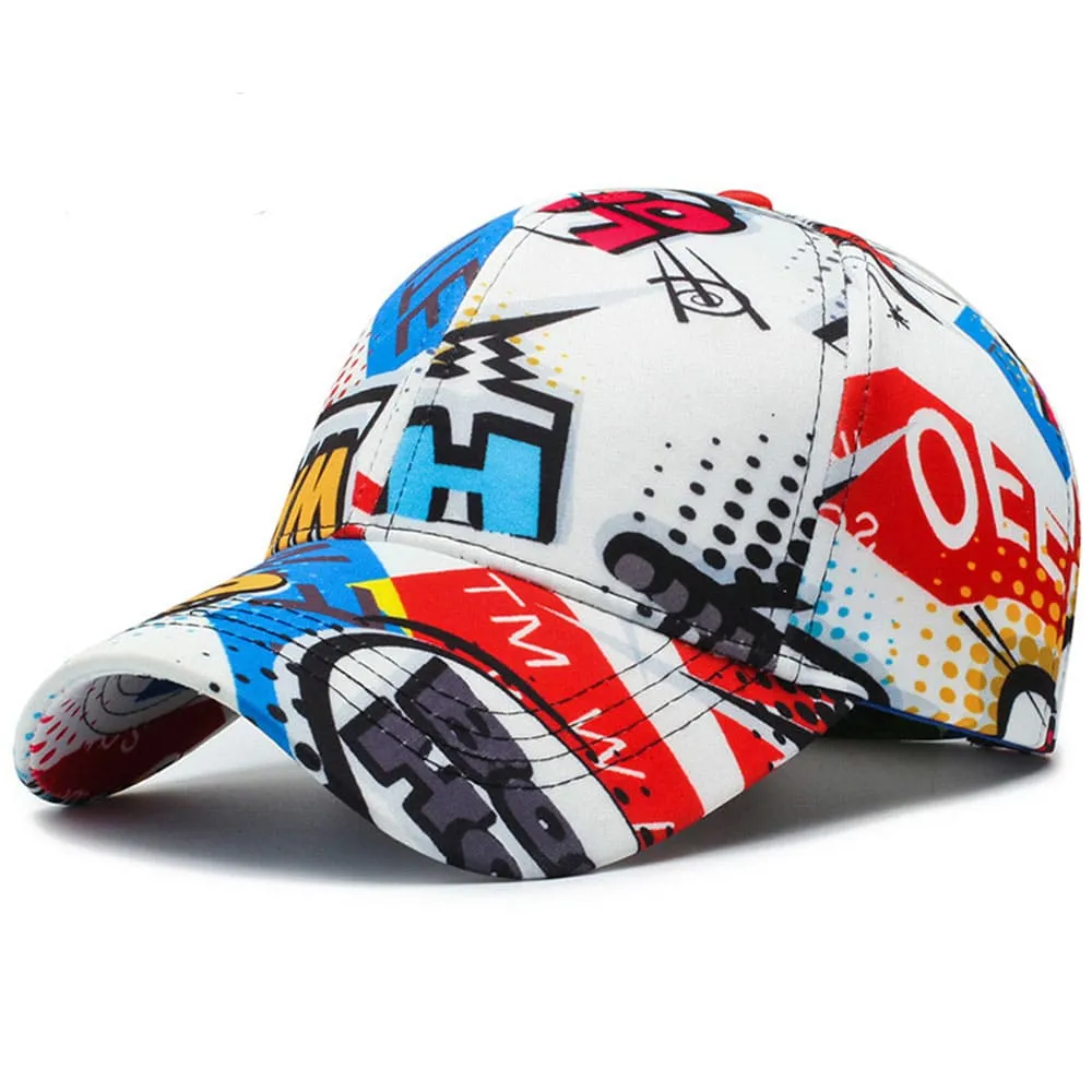 Graffiti Cotton Baseball Cap boater hat with bow in beach sunlight