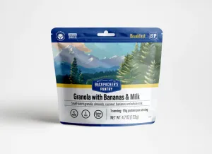 Granola with Bananas, Almonds and Milk - (1 Serving) portable camping kitchen set discount camping cookware kit sale olding camp kitchen box clearance