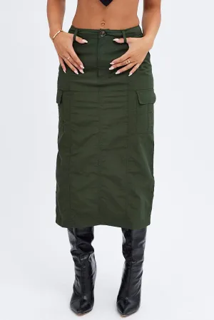 Green Cargo Skirt High Rise,skirt,denim skirt,mini skirt,maxi skirt,jean skirt,skort,tennis skirt,pleated skirt,pencil skirt,bubble skirt,plisse skirt,fitted skirt,midi skirt,short skirt,short mini skirt,leather skirt,a line skirt