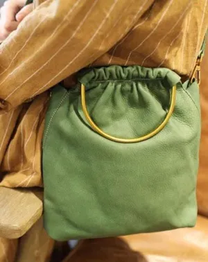 Green Leather Womens Bucket Handbag Large Bucket Side Bag Tote Purse Madewell Bucket Bag cheap online