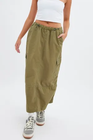 Green Maxi Skirt Low Rise Cargo Parachute,skirt,denim skirt,mini skirt,maxi skirt,jean skirt,skort,tennis skirt,pleated skirt,pencil skirt,bubble skirt,plisse skirt,fitted skirt,midi skirt,short skirt,short mini skirt,leather skirt,a line skirt,Split skirt