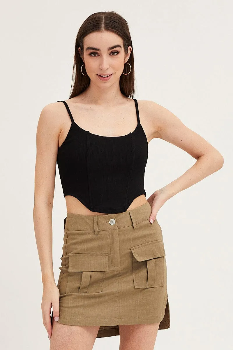 Green Mini Skirt High Rise Utility,skirt,denim skirt,mini skirt,maxi skirt,jean skirt,skort,tennis skirt,pleated skirt,pencil skirt,bubble skirt,plisse skirt,fitted skirt,midi skirt,short skirt,short mini skirt,leather skirt,a line skirt,Split skirt