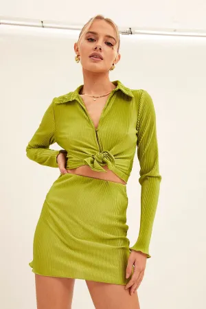 Green Mini Skirt Plisse Satin,skirt,denim skirt,mini skirt,maxi skirt,jean skirt,skort,tennis skirt,pleated skirt,pencil skirt,bubble skirt,plisse skirt,fitted skirt,midi skirt,short skirt,short mini skirt,leather skirt,a line skirt,Split skirt