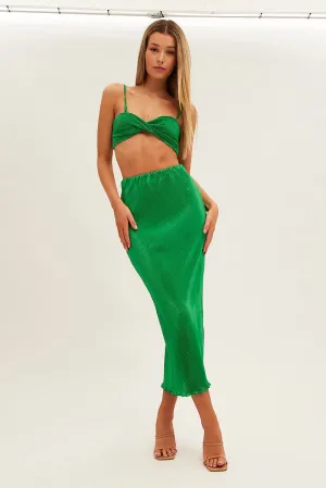 Green Plisse Skirt Maxi High Rise,skirt,denim skirt,mini skirt,maxi skirt,jean skirt,skort,tennis skirt,pleated skirt,pencil skirt,bubble skirt,plisse skirt,fitted skirt,midi skirt,short skirt,short mini skirt,leather skirt,a line skirt,Split skirt