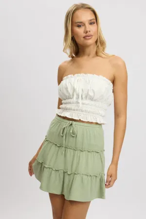 Green Skater Skirt High Rise Tiered Mini,skirt,denim skirt,mini skirt,maxi skirt,jean skirt,skort,tennis skirt,pleated skirt,pencil skirt,bubble skirt,plisse skirt,fitted skirt,midi skirt,short skirt,short mini skirt,leather skirt,a line skirt