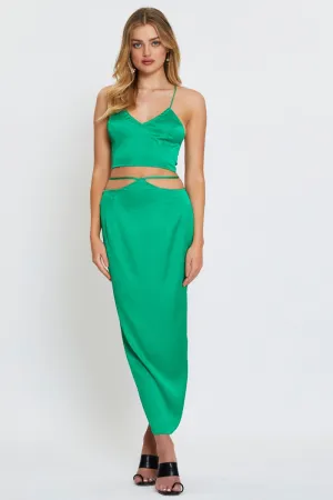 Green Slip Skirt Maxi Satin,skirt,denim skirt,mini skirt,maxi skirt,jean skirt,skort,tennis skirt,pleated skirt,pencil skirt,bubble skirt,plisse skirt,fitted skirt,midi skirt,short skirt,short mini skirt,leather skirt,a line skirt,Split skirt