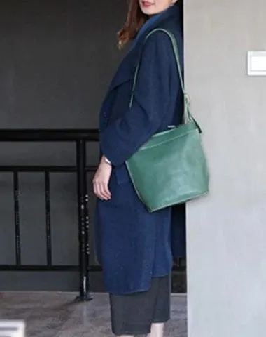 Green Womens Leather Bucket Side Bag Madewell Bucket Shoulder Bag Large Bucket Bag for Ladies cheap online