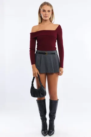 Grey Mini Skort Belted Skirt,skirt,denim skirt,mini skirt,maxi skirt,jean skirt,skort,tennis skirt,pleated skirt,pencil skirt,bubble skirt,plisse skirt,fitted skirt,midi skirt,short skirt,short mini skirt,leather skirt,a line skirt