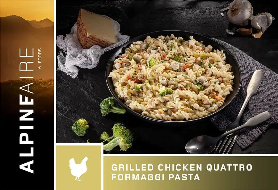 Grilled Chicken Quattro Formaggi Pasta portable camping kitchen set discount camping cookware kit sale olding camp kitchen box clearance