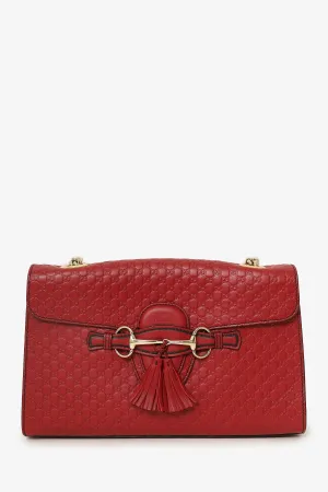 Gucci Burgundy Guccisima Leather 'Emily' Chain Crossbody anti-theft crossbody bags sale