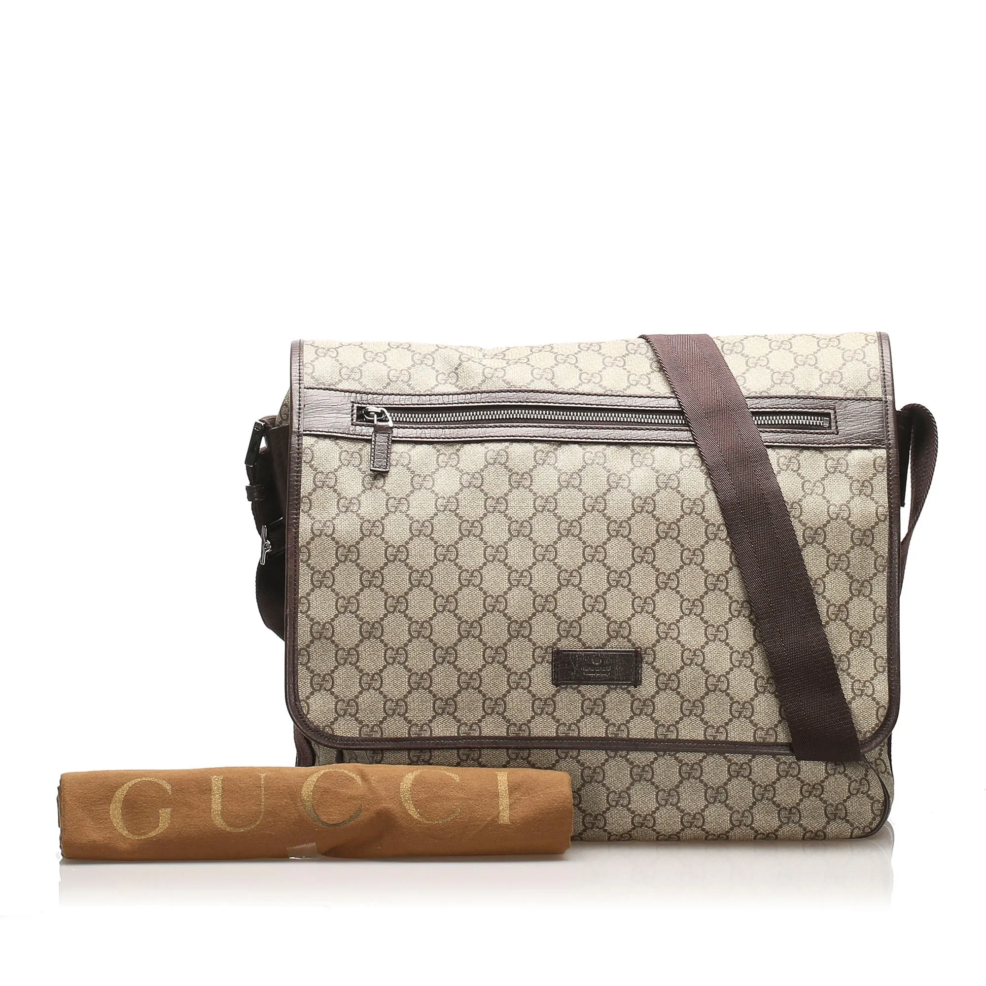 Gucci GG Supreme Crossbody Bag Brown