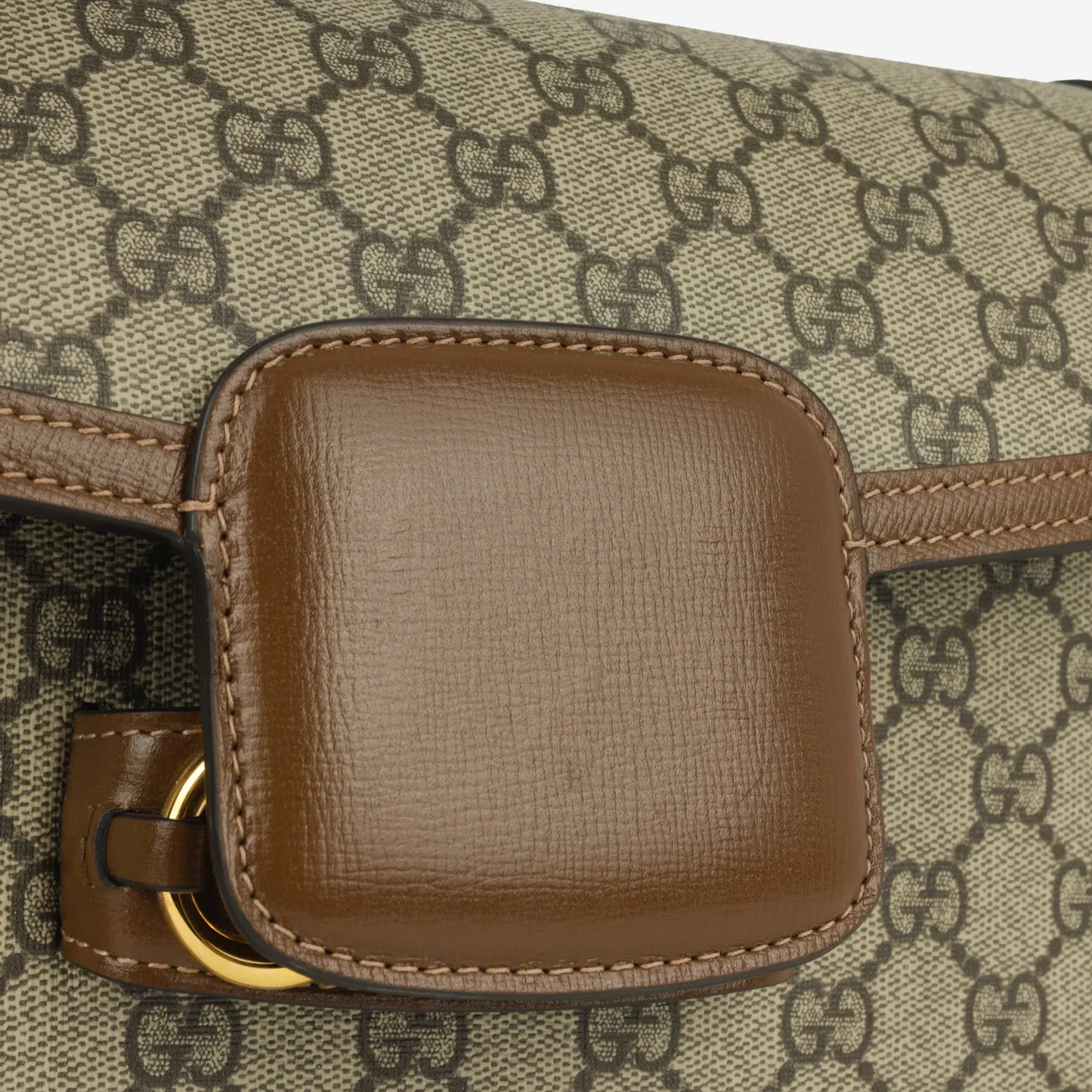 Gucci Gucci - Small Horsebit Crossbody 1955 - Beige/Dark brown GG Supreme canvas GHW - Pre-Loved