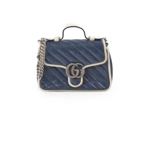 Gucci Marmont Top Handle Navy Crossbody Bags Cheap Online