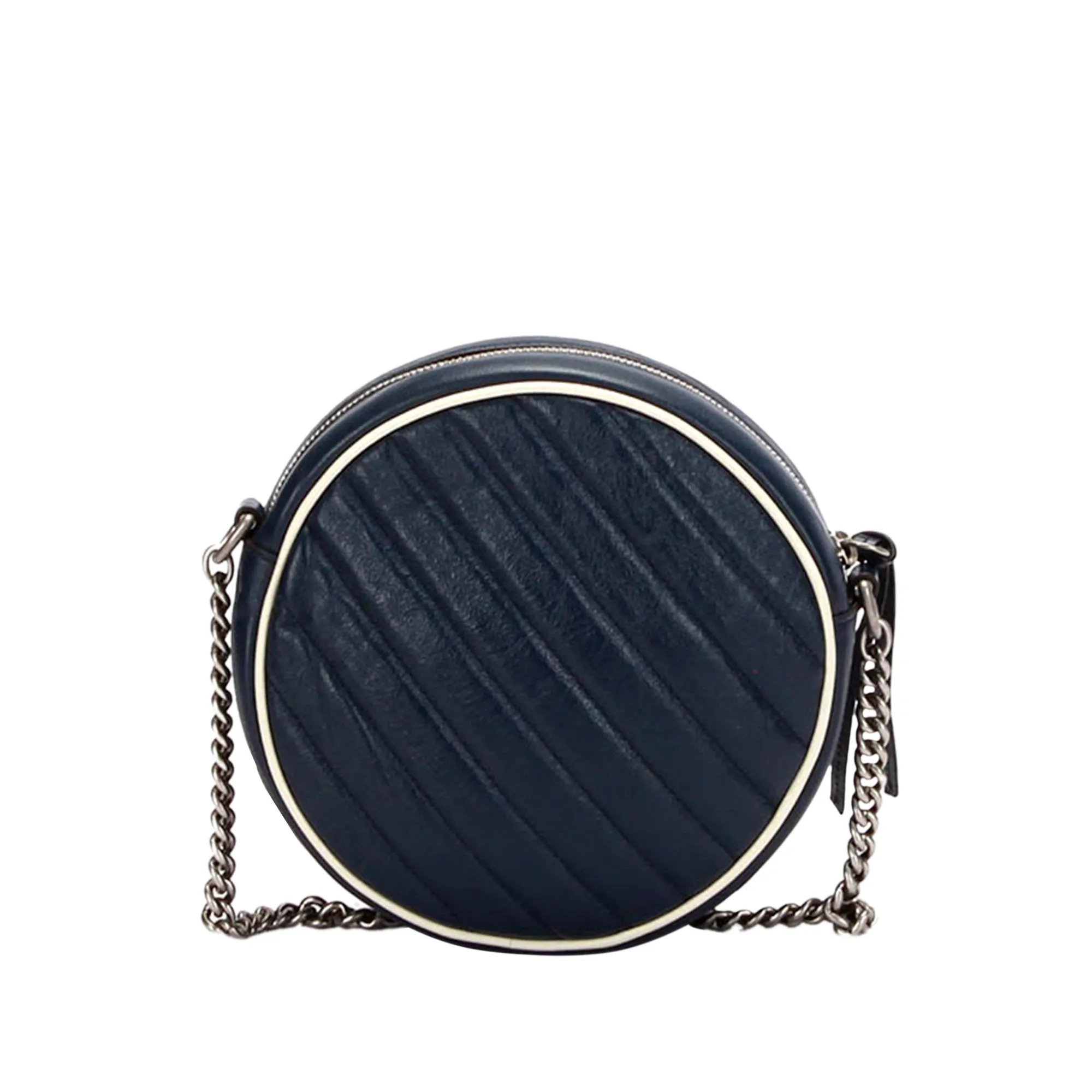 Gucci Mini GG Marmont Round Leather Crossbody Bag Blue