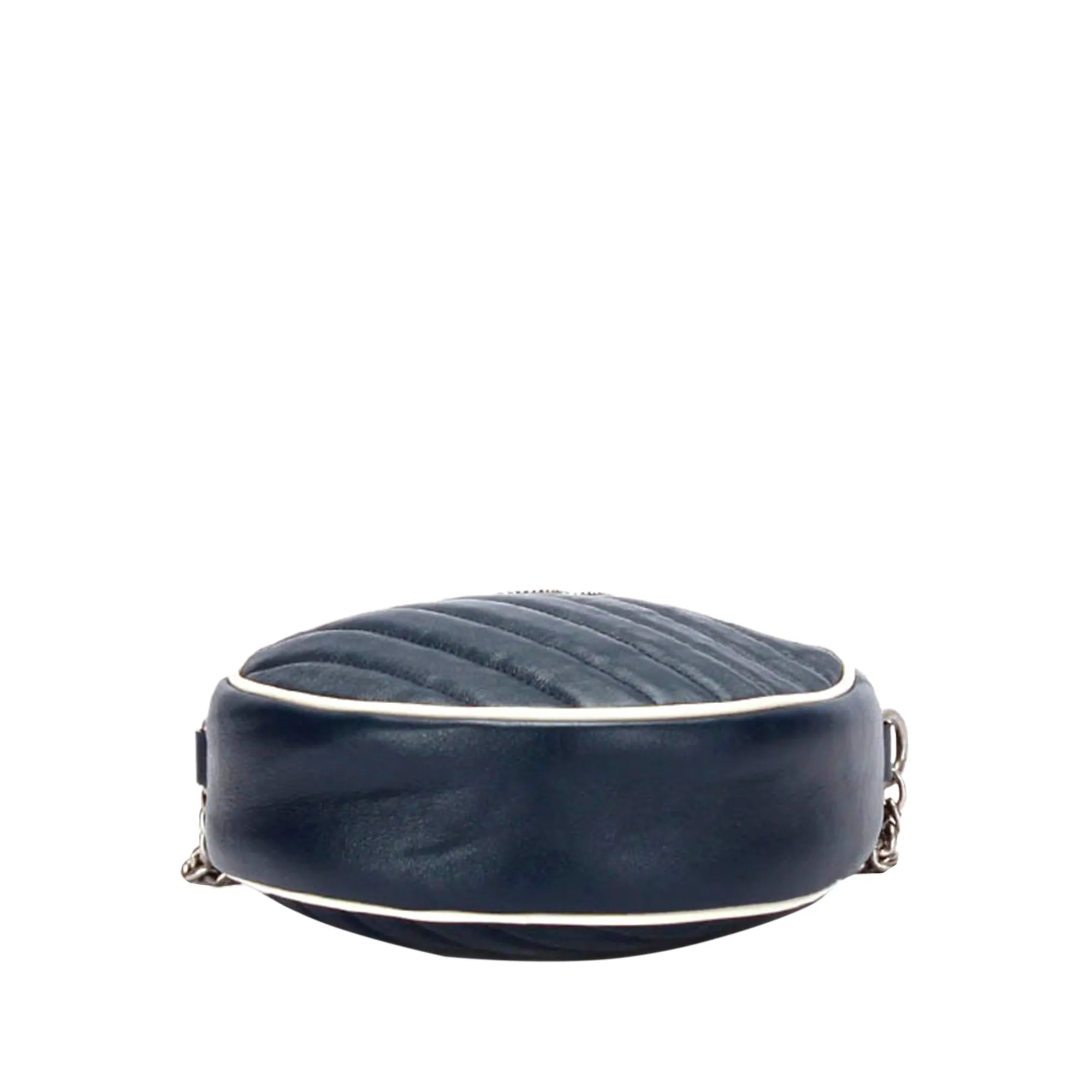 Gucci Mini GG Marmont Round Leather Crossbody Bag Blue