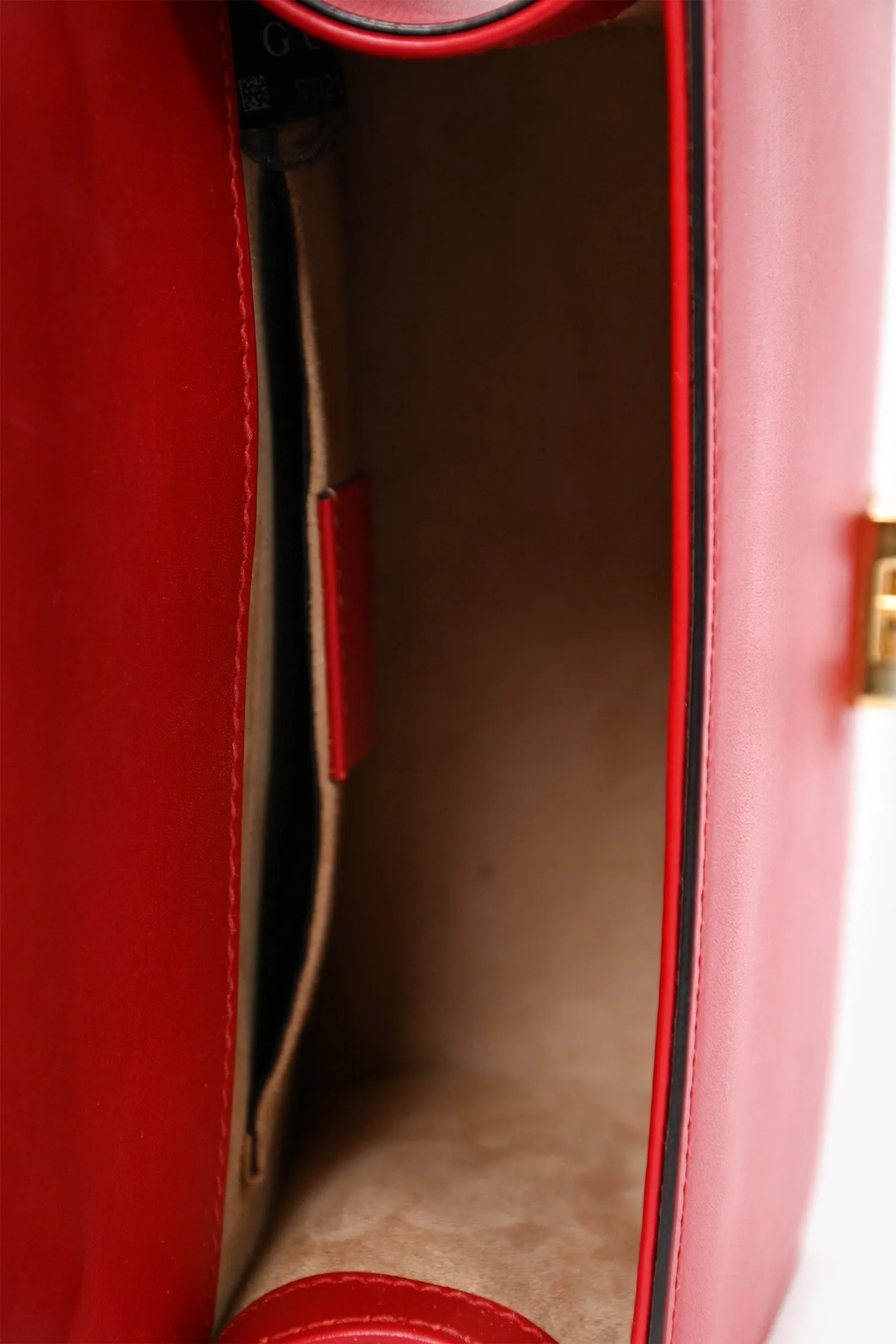 Gucci Red Leather Web 'Sylvie' Mini Crossbody Bag
