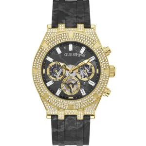 Guess Men's Watch - Classic Quartz Day-Date Display Black Rubber Strap | GW0418G2 