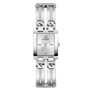 Guess Silver-Tone Square Analog Watch GW0668L1 