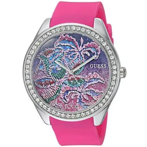 Guess Women's Watch - Tropical Pink Quartz Silicone Rubber Strap Crystal | U0960L1 Luxury Quartz Watch Quartz Watch Sale