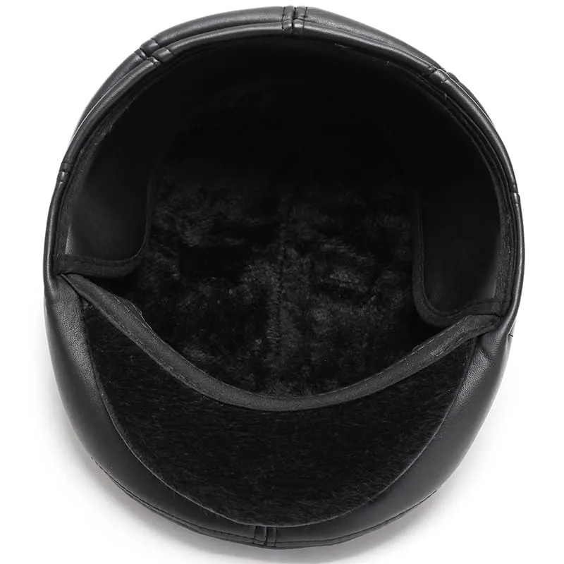 Haller Winter Leather Flat Cap