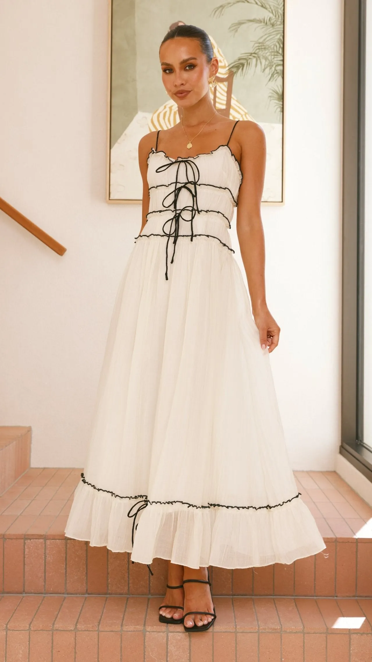 Halo Maxi Dress - White / Black