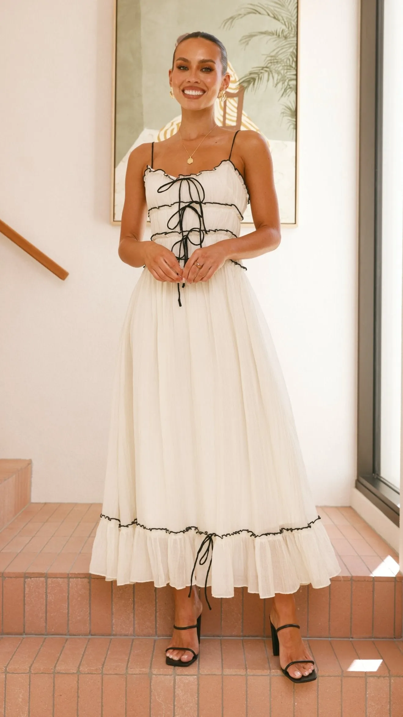 Halo Maxi Dress - White / Black