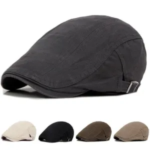 Hammond Plain Cotton Flat Cap stylish boater hat with ribbon on model
