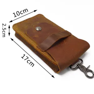 Handmade Brown LEATHER MEN Slim Belt Pouches Waist BAG Slim Belt Bag FOR MEN Brown