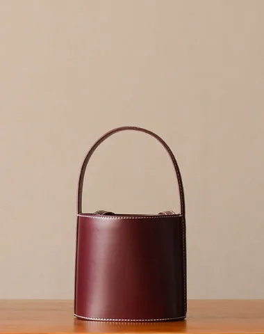 Handmade Genuine Leather Handbag Bucket Bag Purse Crossbody Bag Shoulder Bag Purse For Women cheap online