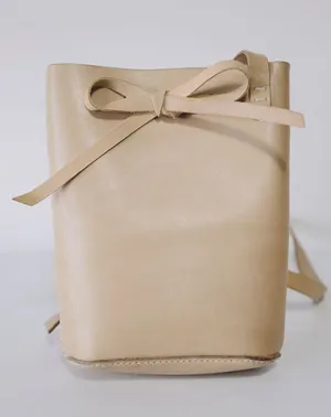 Handmade Leather Beige Womens Bucket Purse Barrel Shoulder Bag for Women cheap online