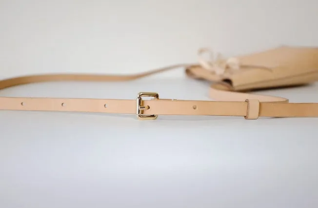 Handmade Leather Beige Womens Bucket Purse Barrel Shoulder Bag for Women