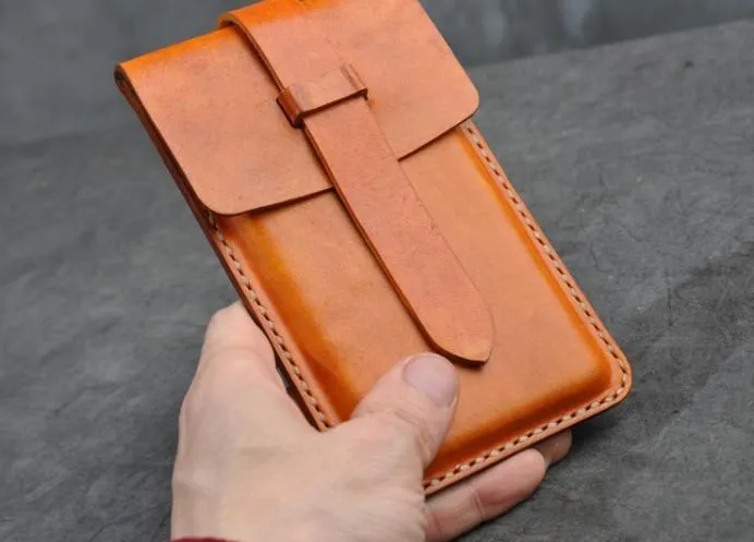 Handmade Leather Belt Pouch Mens Waist Bag Phone holsters for Men