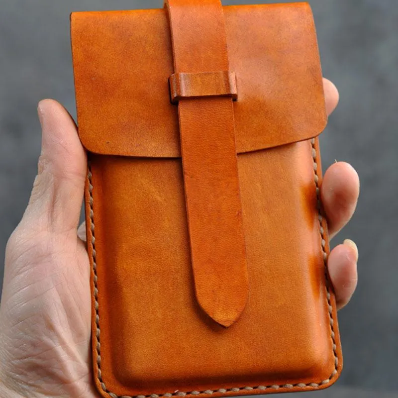 Handmade Leather Belt Pouch Mens Waist Bag Phone holsters for Men