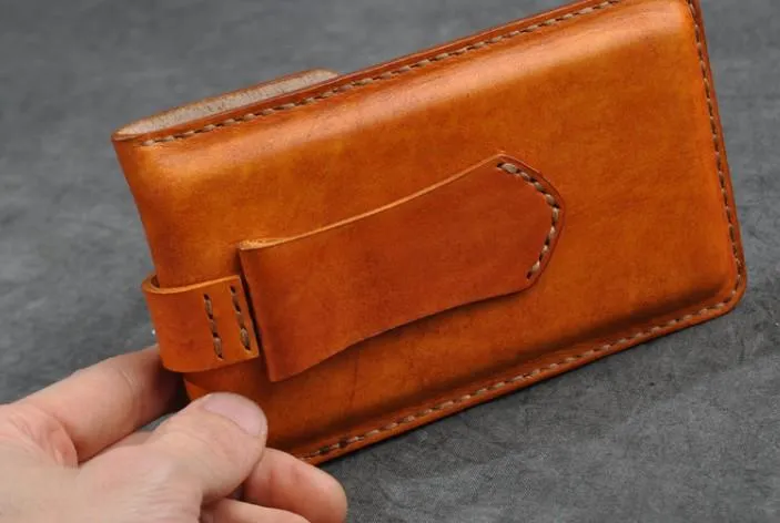 Handmade Leather Belt Pouch Mens Waist Bag Phone holsters for Men